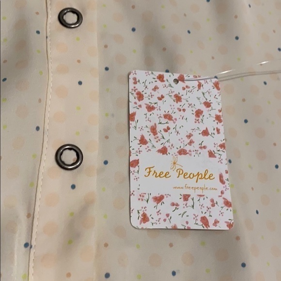 Free People All Smiles Shirt Ivory Combo. XS - Picture 6 of 15